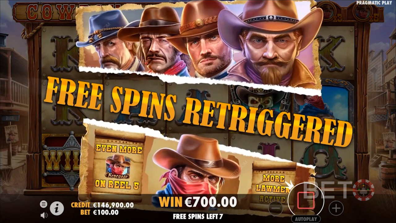 Bermain di antara para koboi liar dan menangkan hadiah uang tunai di slot Cowboys Gold