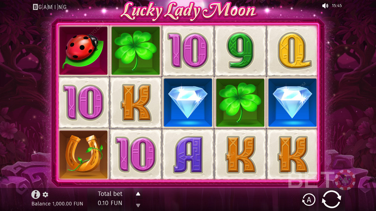 Jelajahi semua berlian dan menangkan jumlah yang luar biasa di Lucky Lady Moon