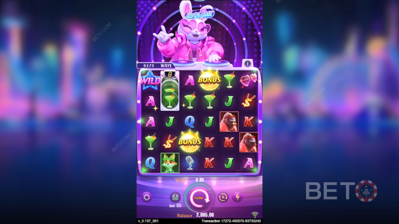 Menangkan 50000 taruhan Anda di Mesin Slot Party Star!
