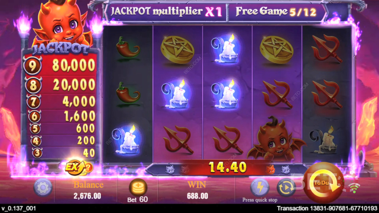 Menangkan 10,000x taruhan Anda di Slot Online Devil Fire!