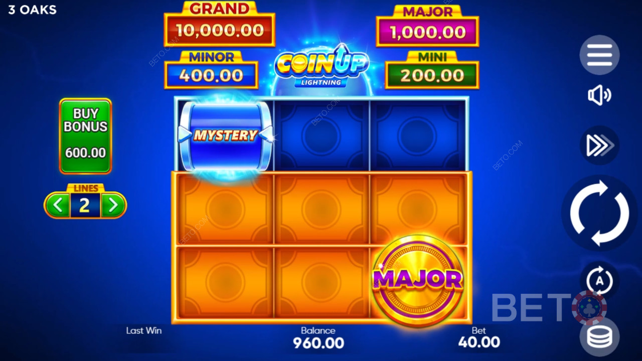 Fitur Bonus Dijelaskan dalam Coin Up: Lightning oleh 3 Oaks Gaming