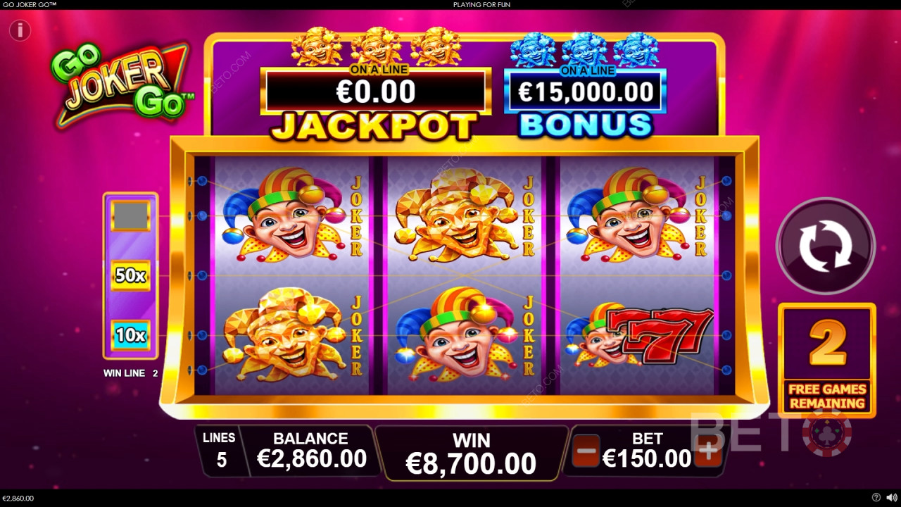 Menangkan 1,000x taruhan Anda di Mesin Slot Go Joker Go!
