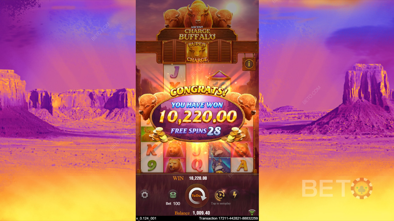 Menangkan 20,000x taruhan Anda di Mesin Slot Charge Buffalo-Ascent!