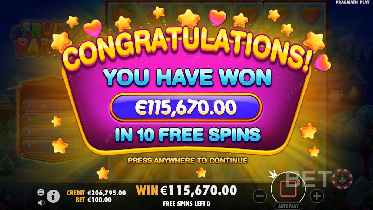 Setelah mengaktifkan putaran Free Spins, pemain menerima pembayaran tunai dan putaran bonus