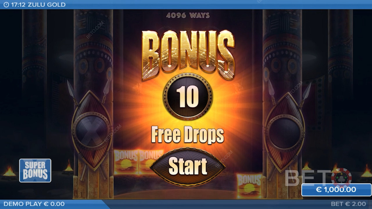 Fitur Multiplier Free Drops memberi pemain 10-25 putaran gratis, di slot ini