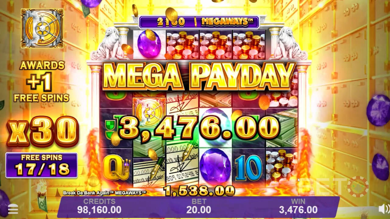 Mega Payday yang sangat murah hati di Break Da Bank Again Megaways