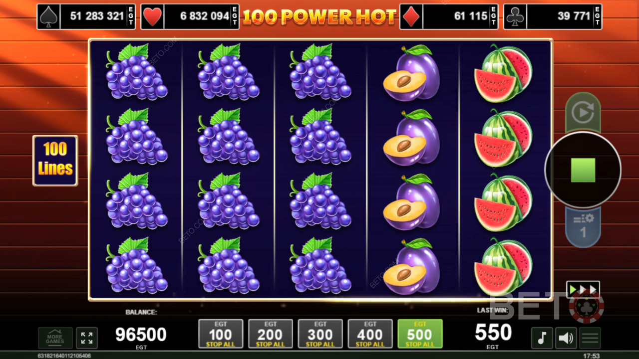 100 Power Hot Review oleh BETO Slots
