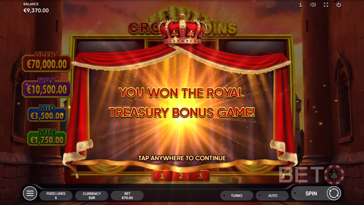 Menangkan 2,500x taruhan Anda di Slot Online Crown Coins!