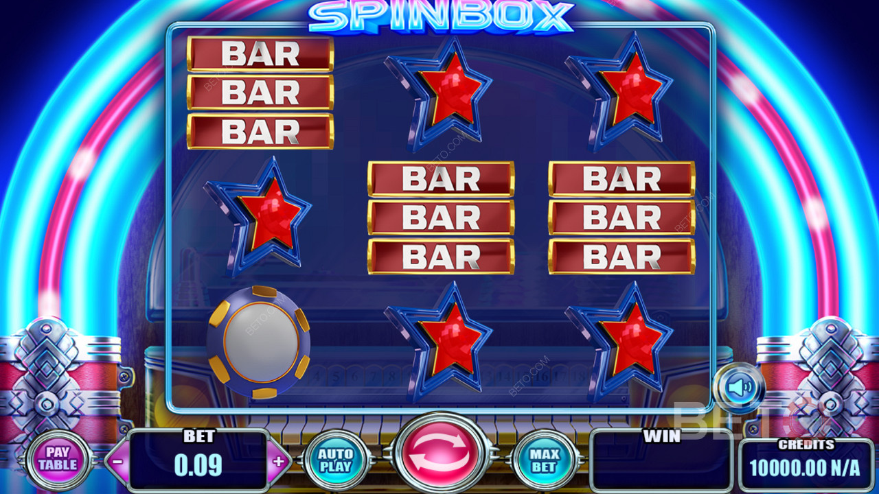 Simbol menarik dan tema permainan klasik di slot Spinbox