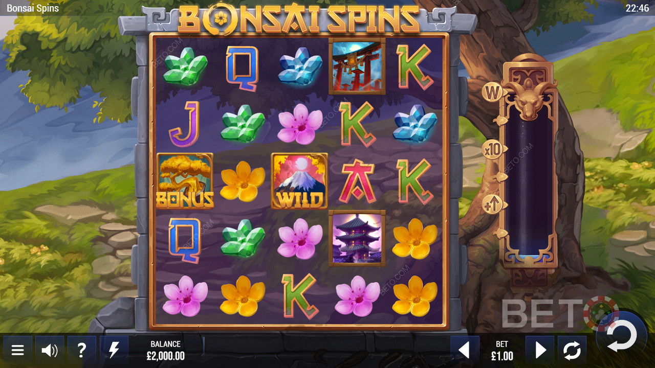 Game Bonsai Spins bertema hutan yang dikembangkan oleh Epic Industries