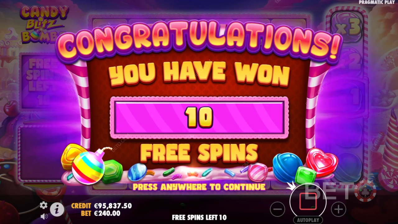 Menangkan 5,000x taruhan Anda di Slot Online Candy Blitz Bombs!