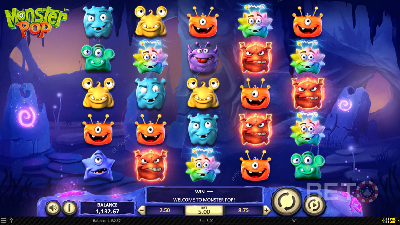 Nikmati tema yang menghibur dan simbol unik di slot online Monster Pop