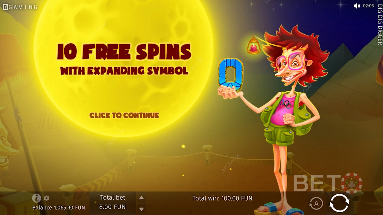 Memicu putaran bonus Free Spins memberi pemain 10 putaran gratis