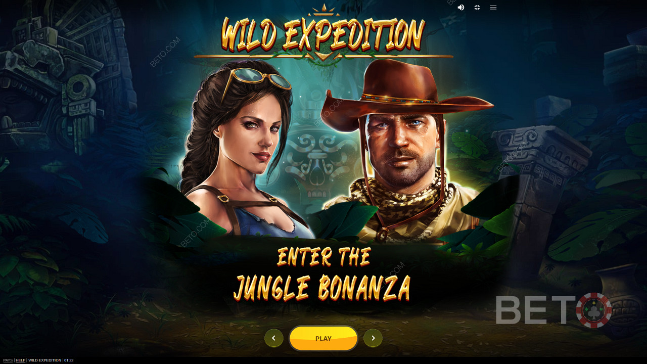 Bergabunglah dengan Nick dan Cara untuk petualangan mencari keberuntungan mereka berikutnya di slot Wild Expedition