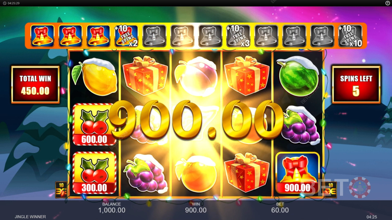 Menangkan 3,333x taruhan Anda di Slot Pemenang Jingle!
