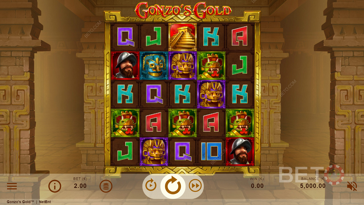 Nikmati simbol-simbol indah dan tema Inca di slot online Gonzo