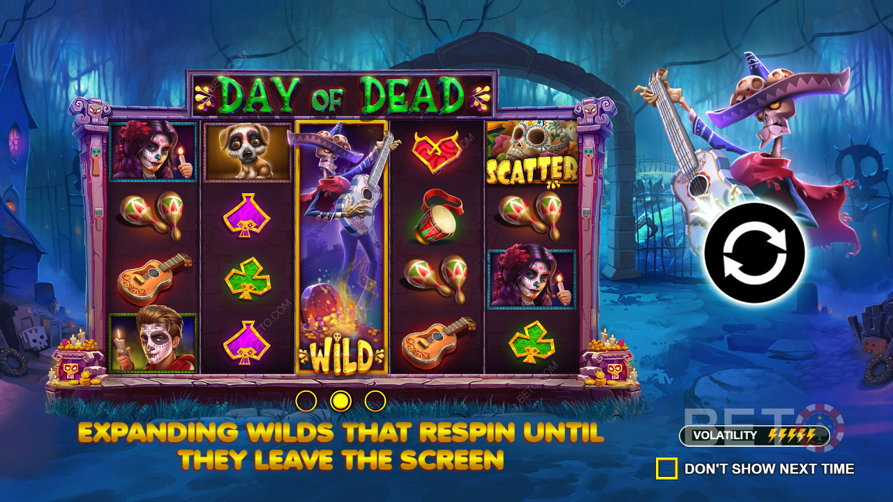 Nikmati Walking Wilds di slot online Day of Dead