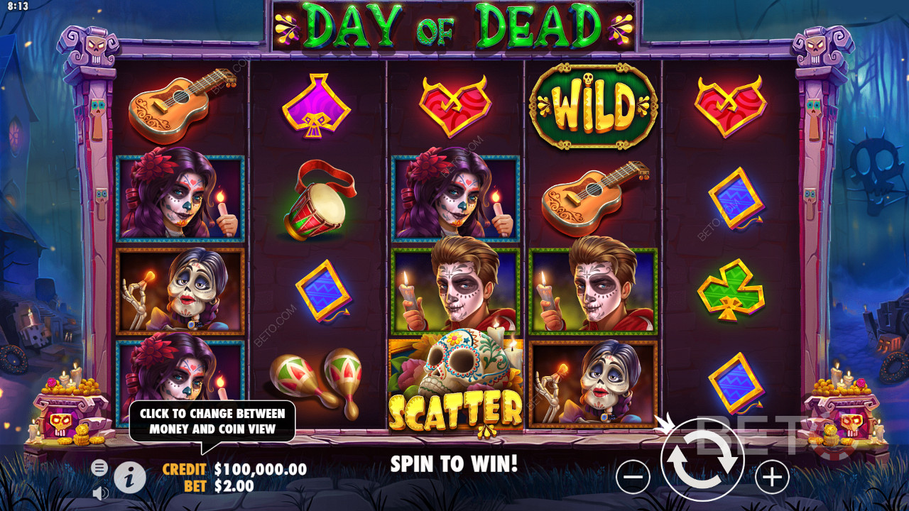 Nikmati tema seram di mesin slot Day of Dead