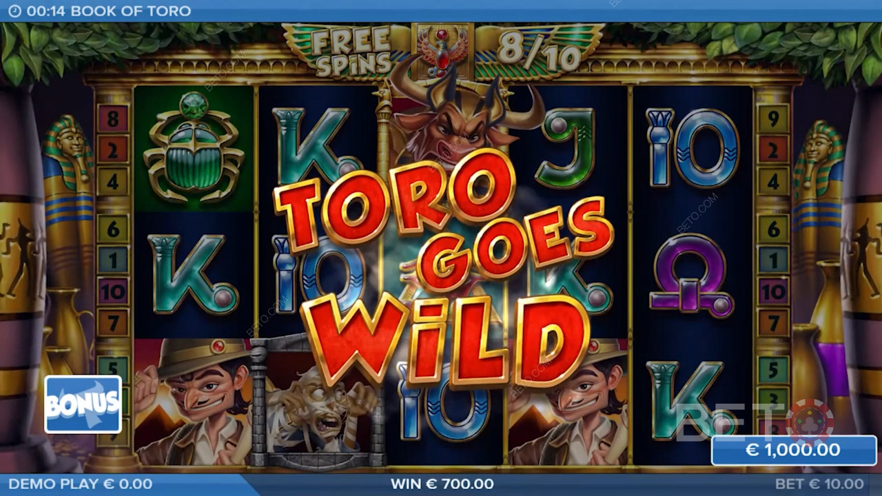 Nikmati fitur klasik Toro Goes Wild yang terlihat di slot Toro lainnya