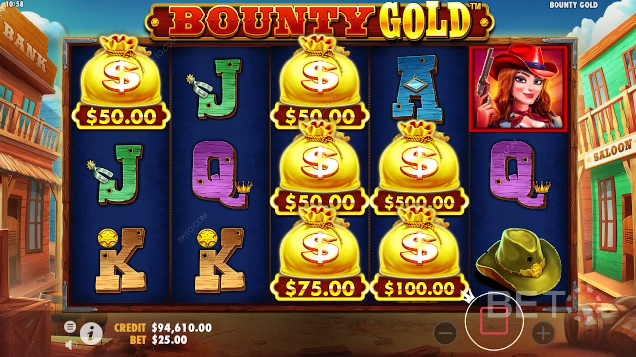 Simbol kantong uang di kisi Bounty Gold