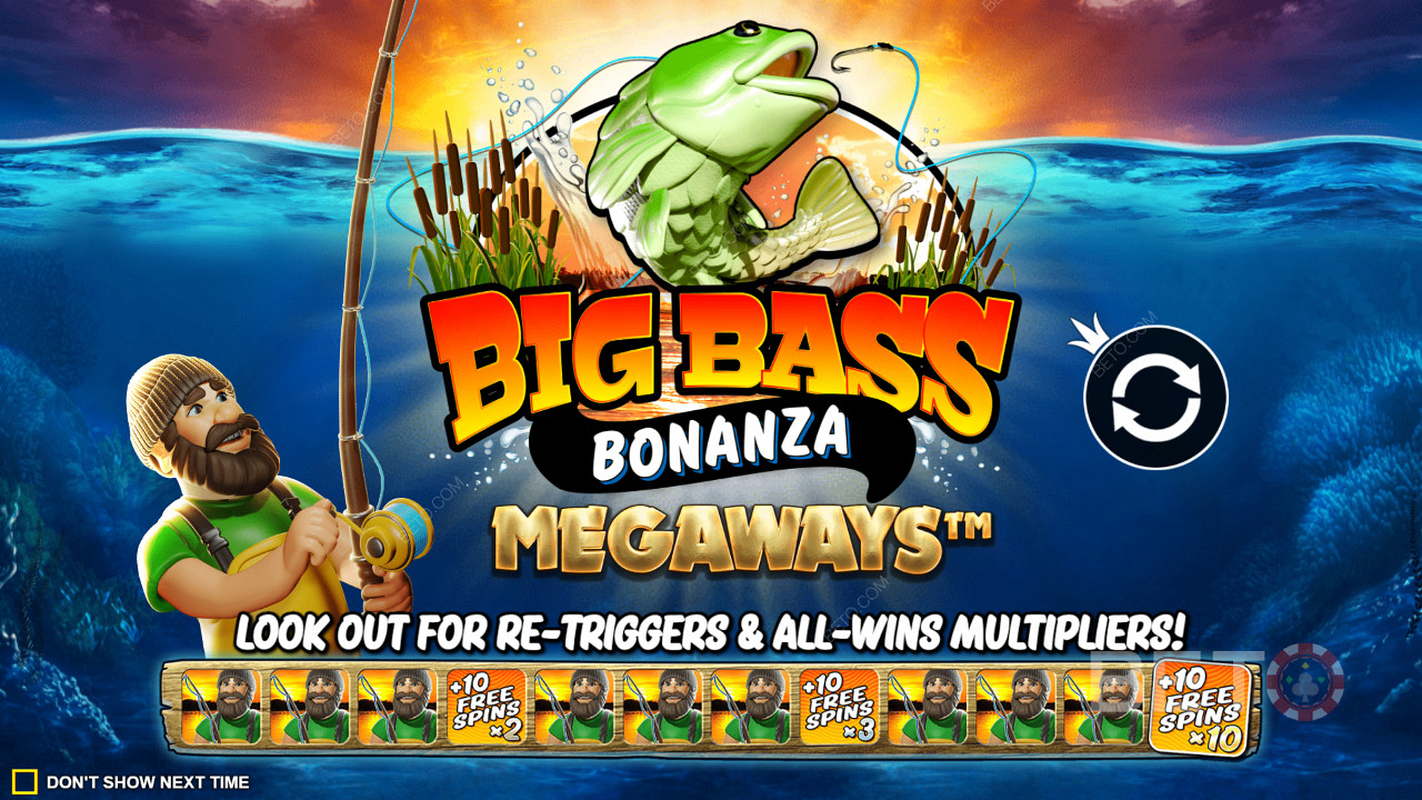 Nikmati pemicu Putaran Gratis dengan Pengali Kemenangan di slot Big Bass Bonanza Megaways