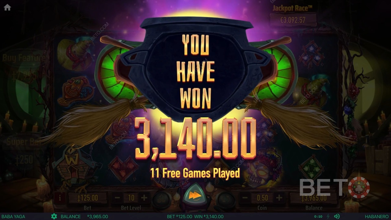 Menangkan 9,696x taruhan Anda di Slot Baba Yaga!