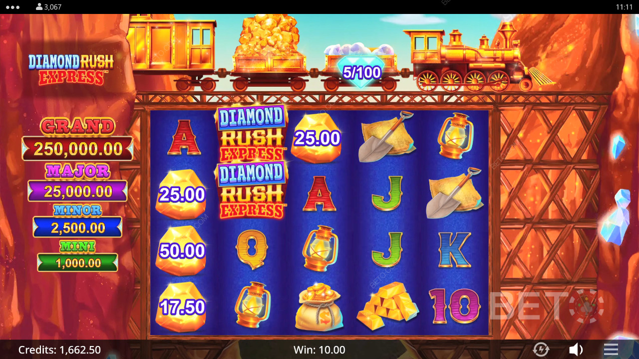 Ulasan Diamond Rush Express oleh BETO Slots