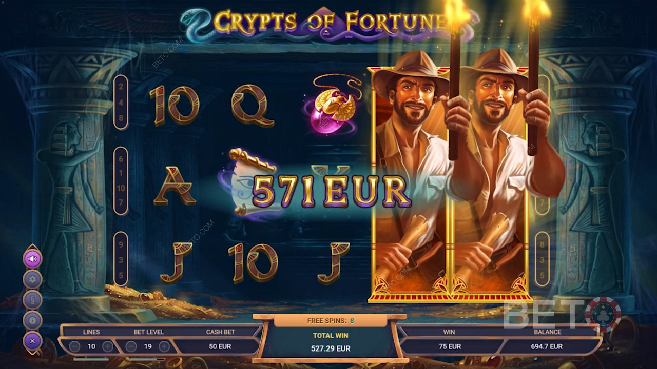 Nikmati simbol Expanding dalam Spin Gratis di slot Crypts of Fortune