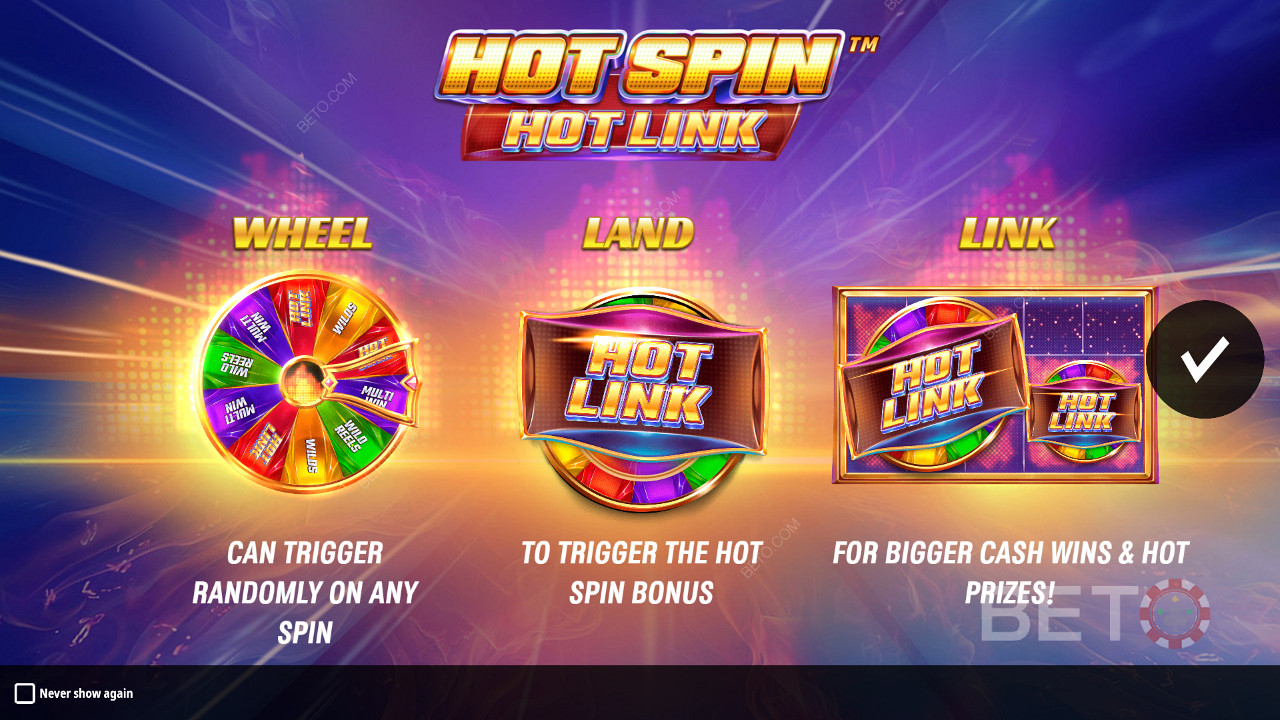 Layar intro Hot Spin Hot Link dengan detail tentang Booster-nya