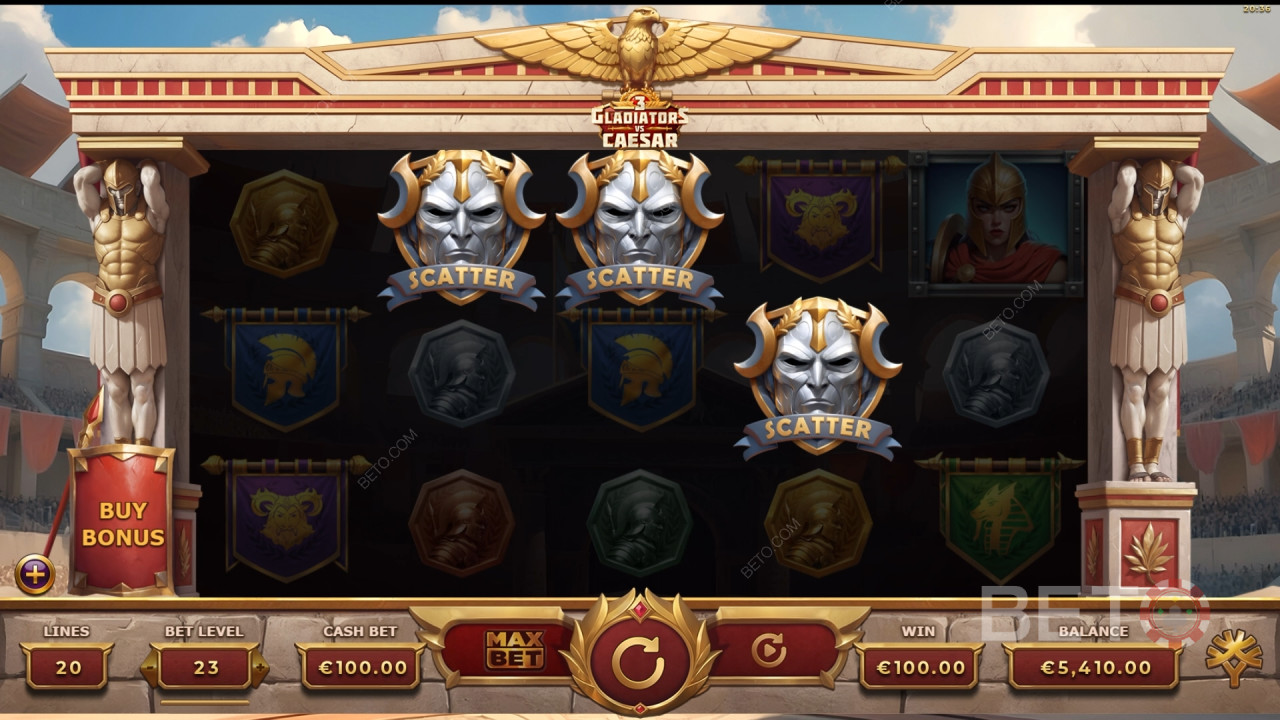 3 Gladiators vs Caesar Main Gratis