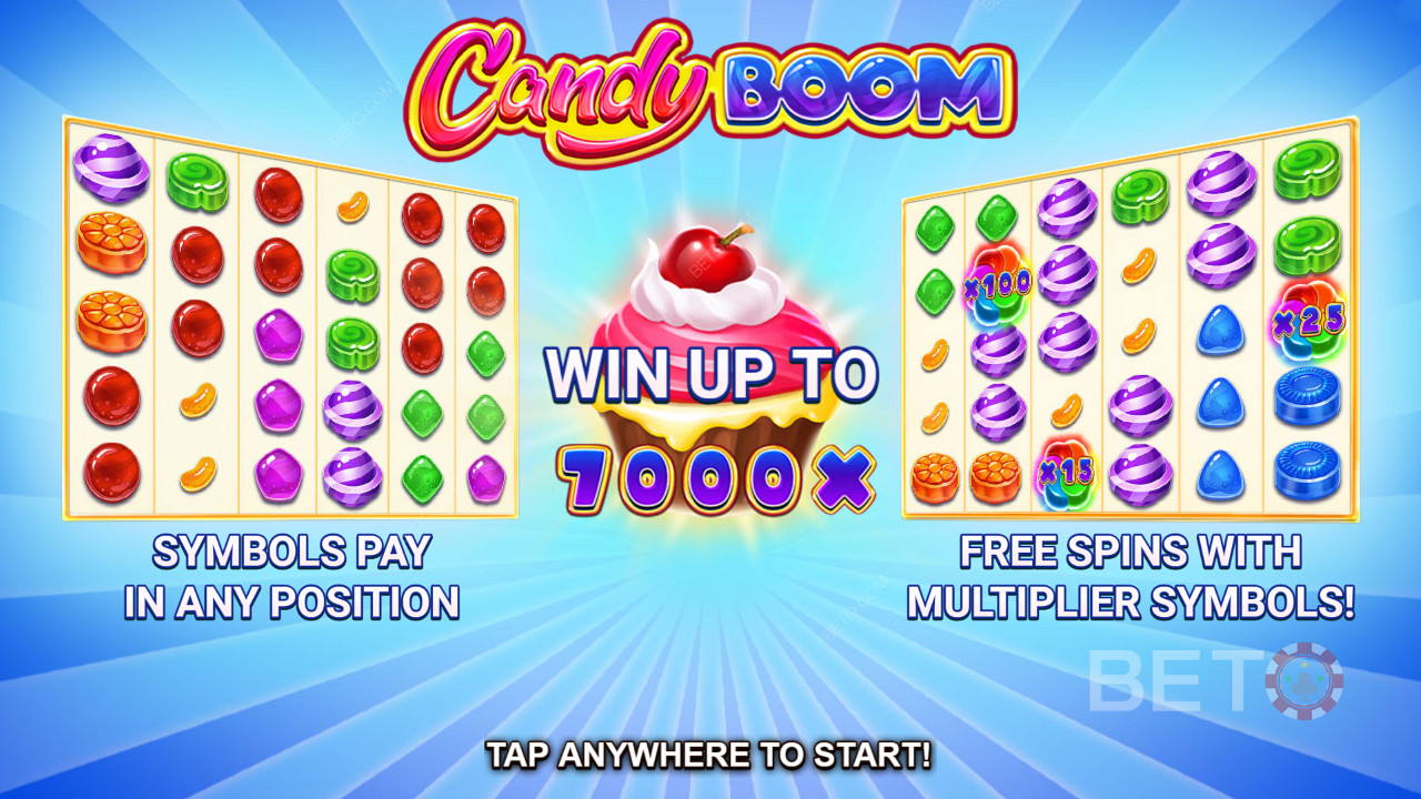 Memulai sesi permainan Anda di Candy Boom