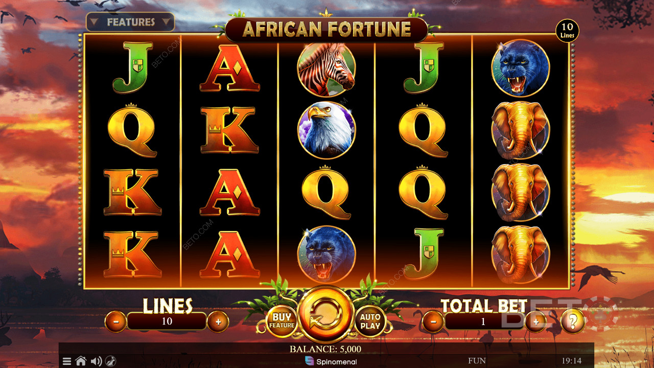 Kisi-kisi permainan 5x4 African Fortune
