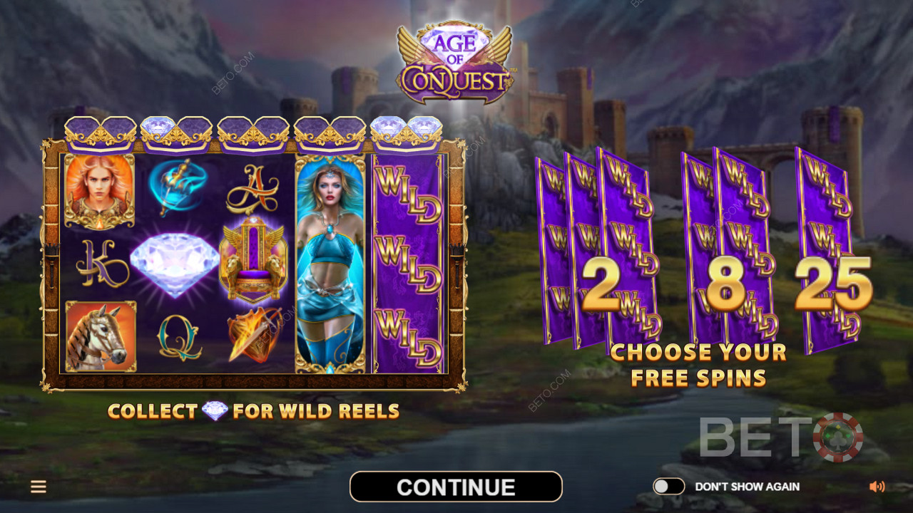 Nikmati Wild Reels dan Spin Gratis di mesin slot Age of Conquest
