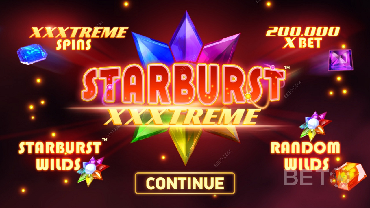 Nikmati fitur-fitur seperti Random Wilds dan Expanding Wilds di slot online Starburst XXXtreme