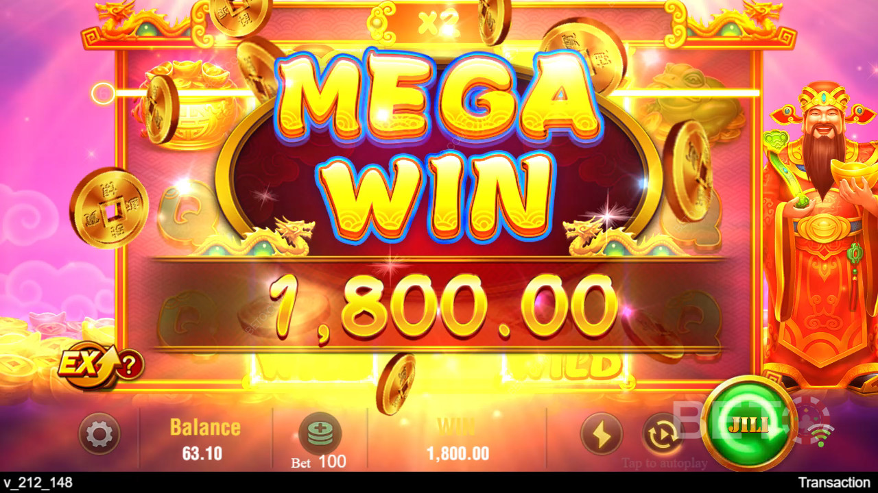 Menangkan 6,750x taruhan Anda di Mesin Slot Jili Caishen!