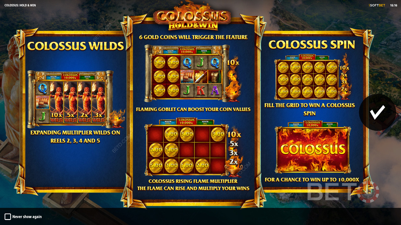Nikmati Colossus Wilds, Respin, dan Jackpot di slot Colossus: Hold and Win