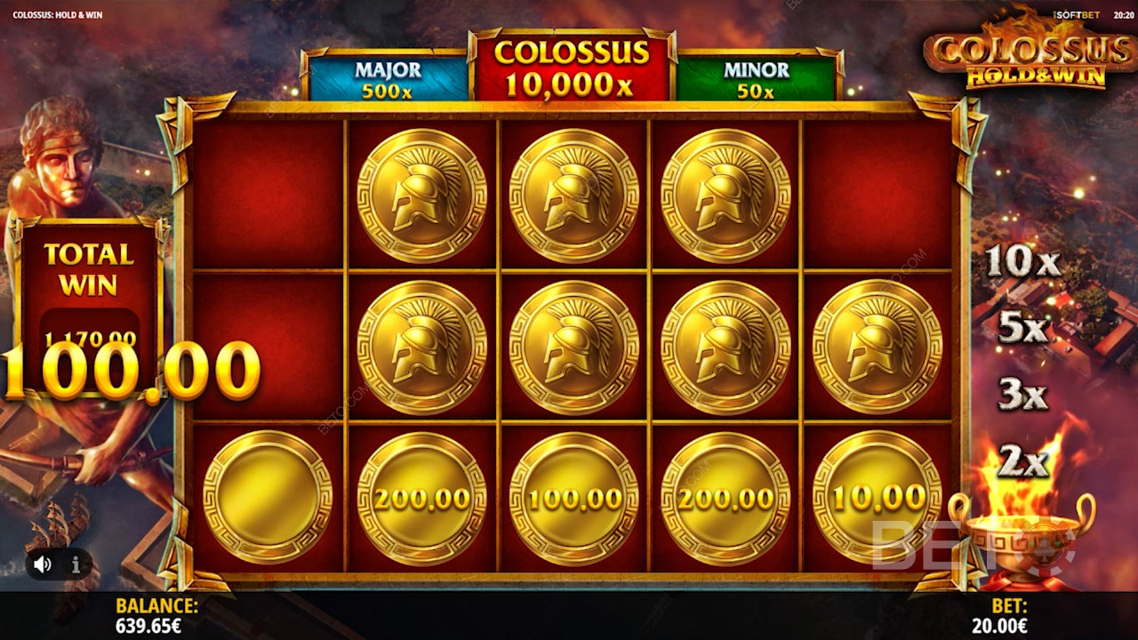 Dapatkan hadiah uang tunai melalui koin Emas di fitur Hold and Win