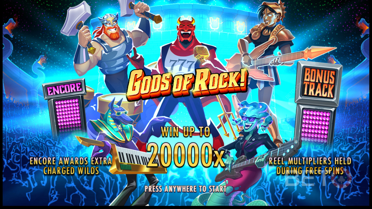 Nikmati beberapa Fitur Bonus yang kuat di slot Gods of Rock