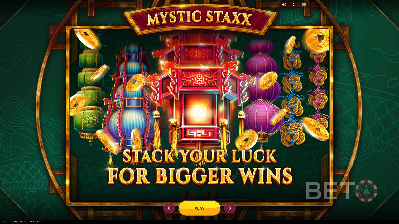 Nikmati Expanding Stacks dan menangkan sebanyak 2,000x taruhan Anda di game Mystic Staxx