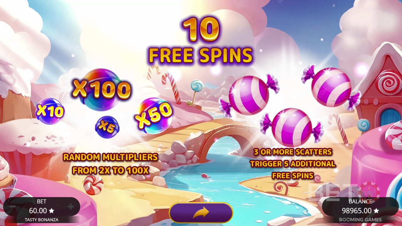 Menangkan 6,500x taruhan Anda di Mesin Slot Tasty Bonanza!