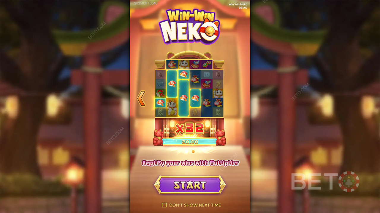 Menangkan 5,000x taruhan Anda di Slot Online Win Win Neko!