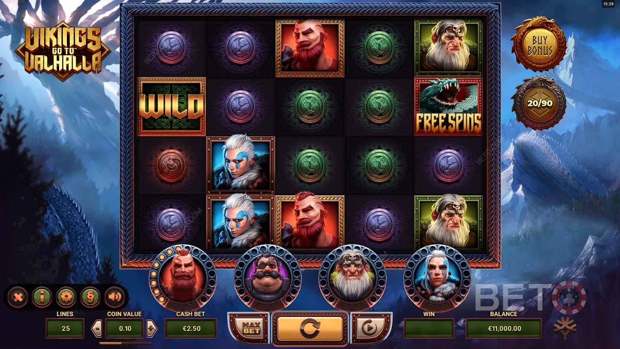 Gameplay permainan slot Viking Go To Valhalla