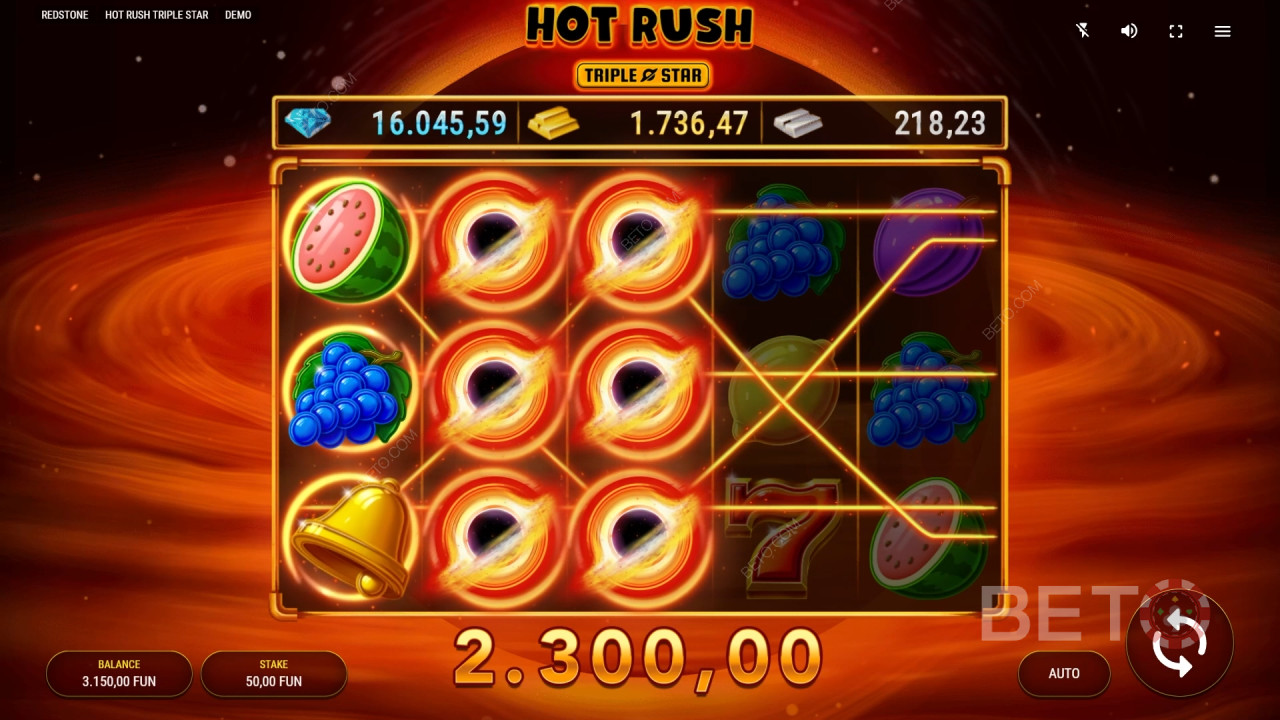 Ulasan Hot Rush Triple Star oleh BETO Slots