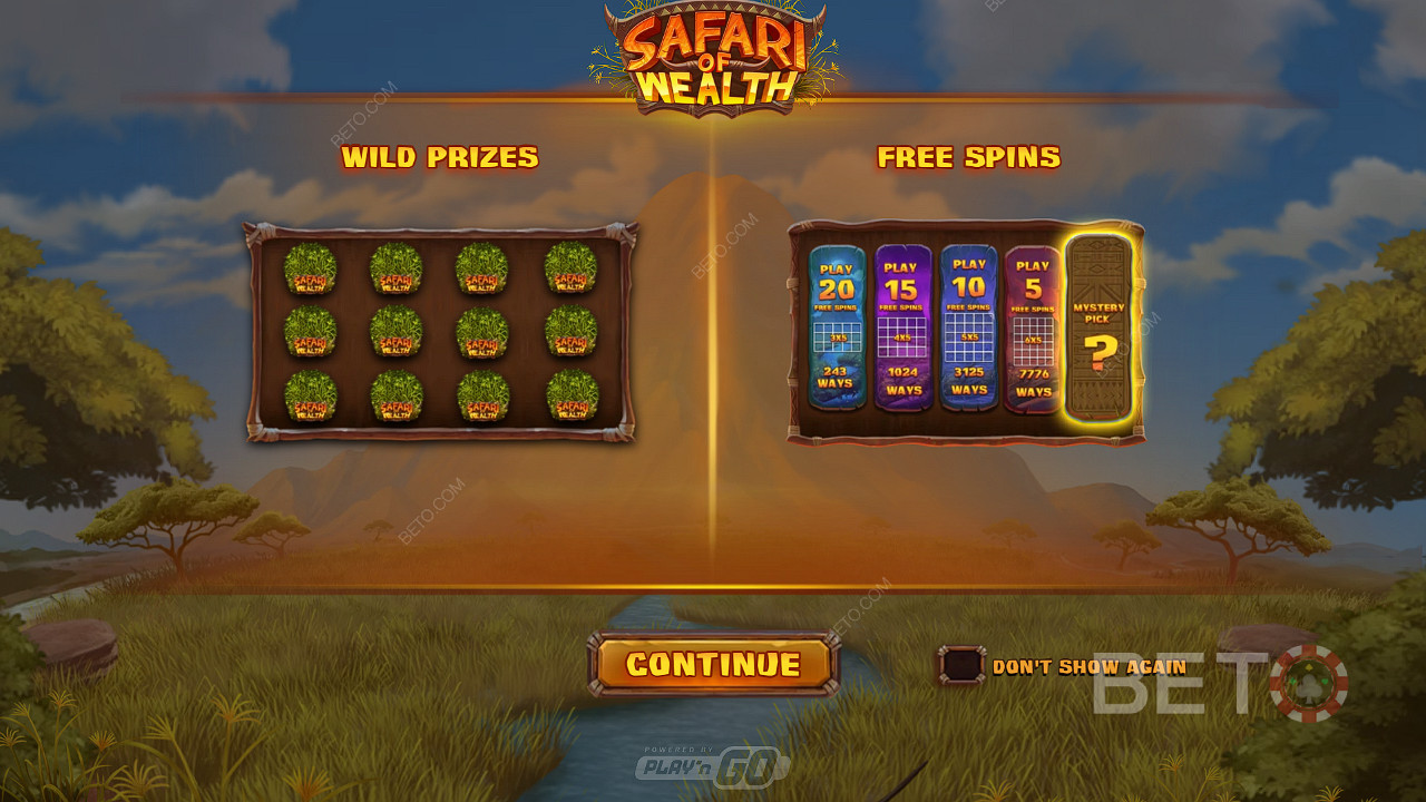 Dapatkan kemenangan besar melalui Hadiah Wild dan Spin Gratis di slot Safari of Wealth