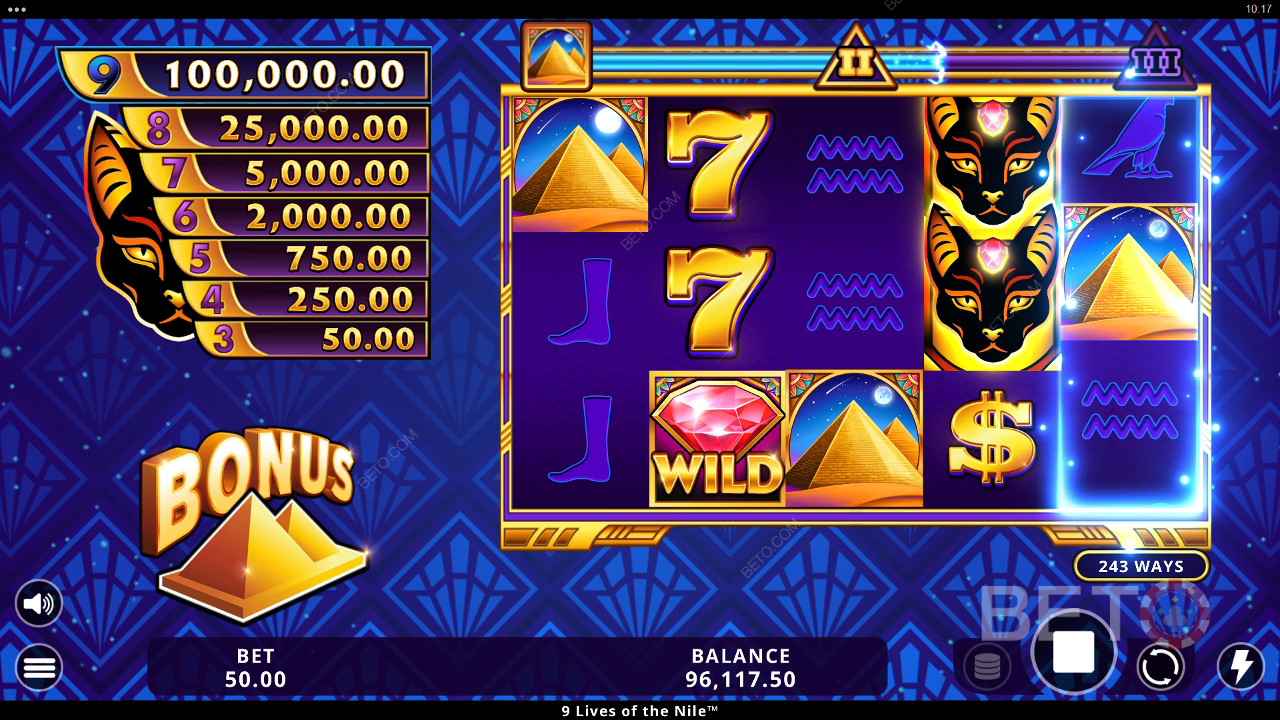 Ulasan 9 Lives of the Nile oleh BETO Slots