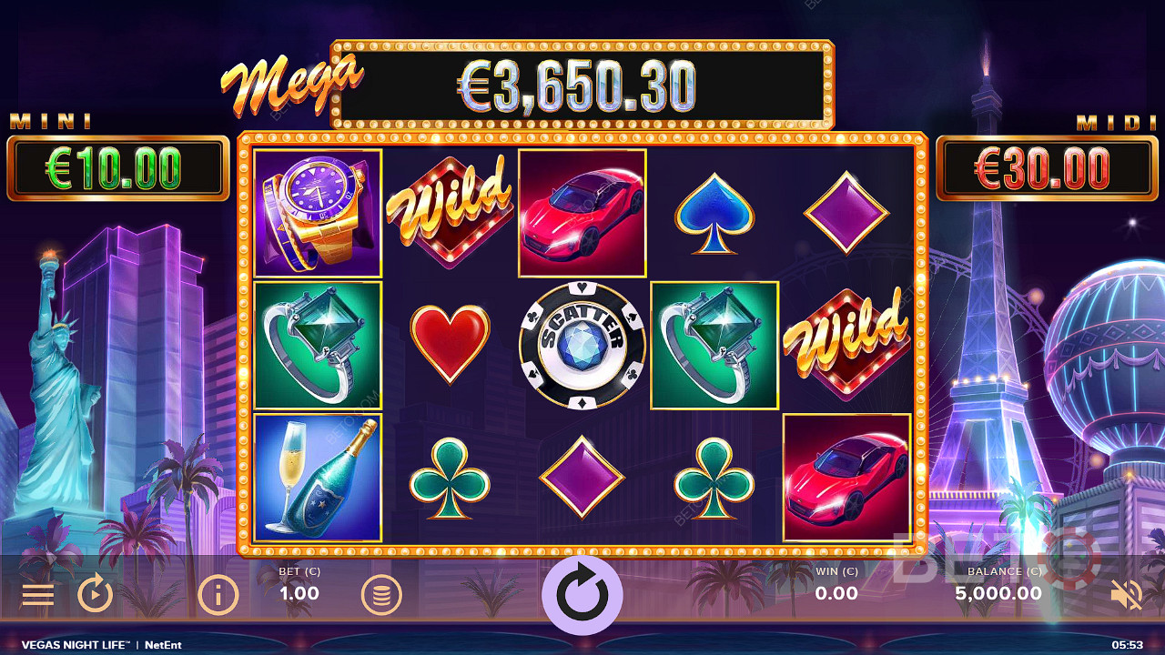 Mega Jackpot terus meningkat di slot Vegas Night Life
