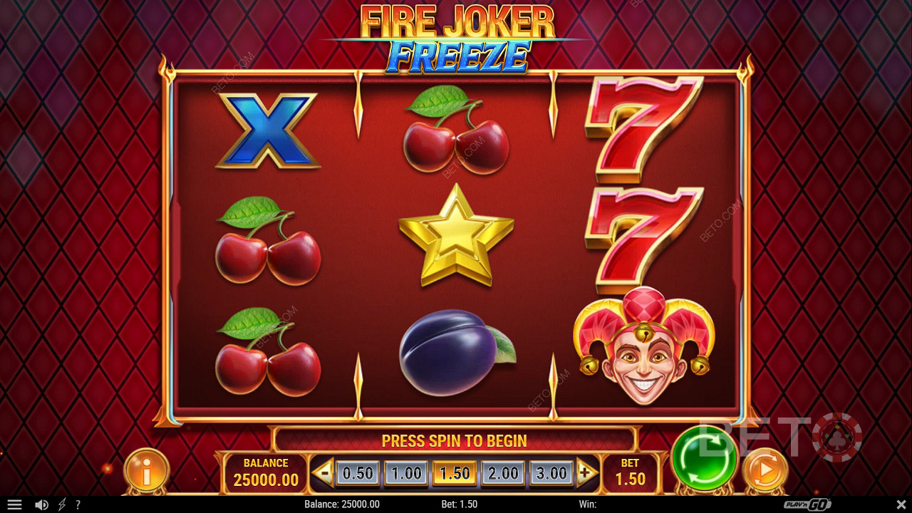 Bersenang-senanglah dengan tata letak klasik dan fitur modern di slot Fire Joker Freeze