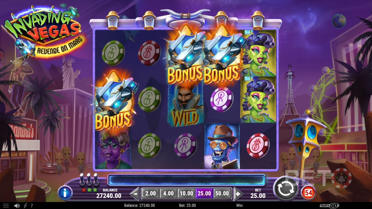 Menyerang Vegas Balas Dendam di Mars Ulasan oleh BETO Slots