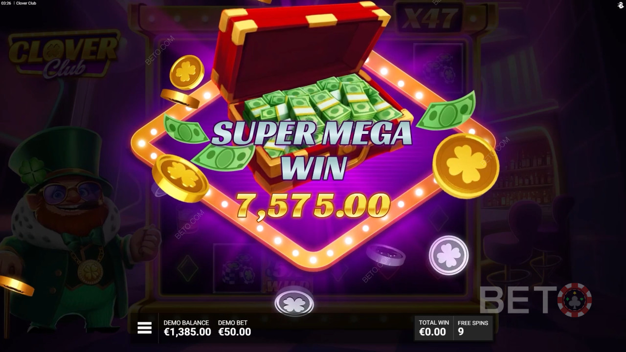 Menangkan 12,000x taruhan Anda di Slot Clover Club!