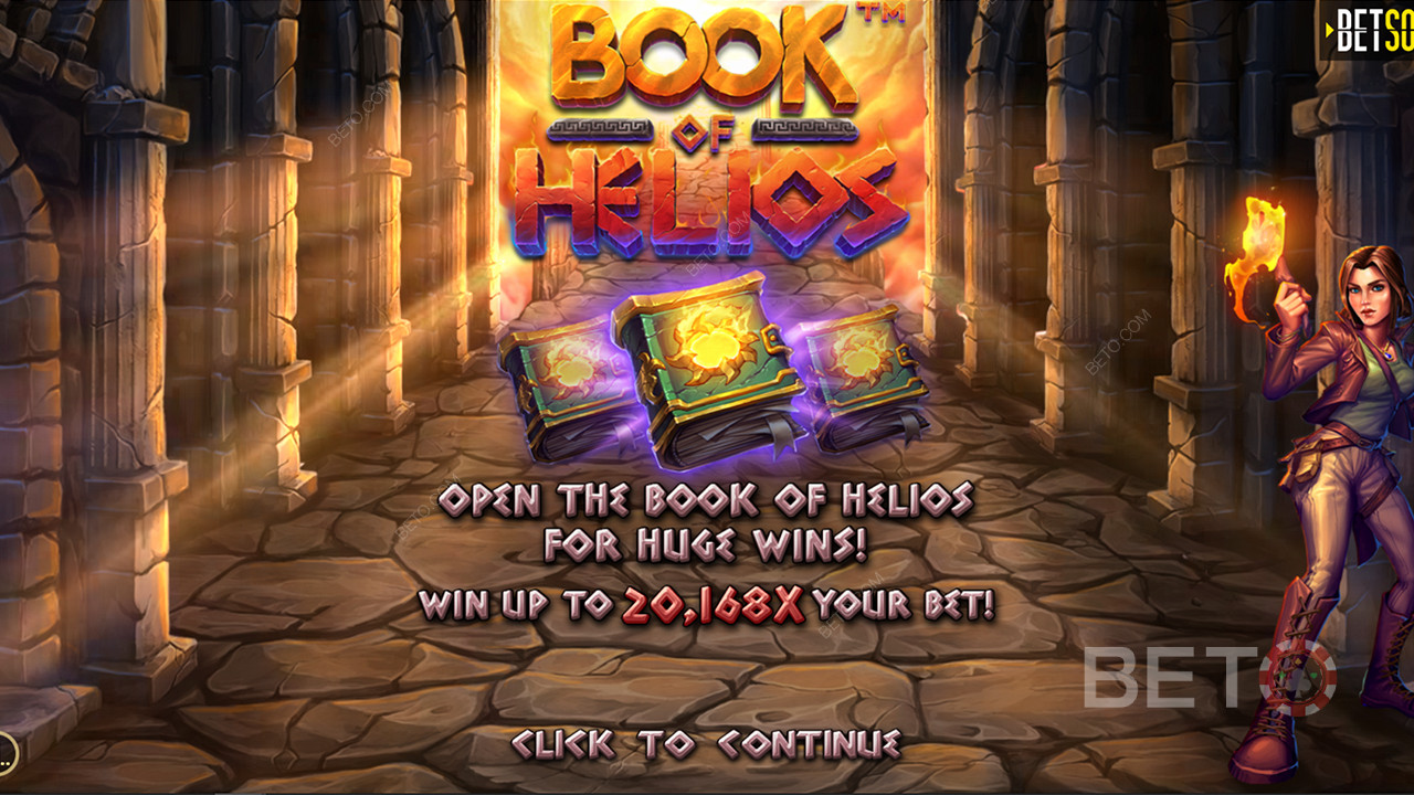 Menangkan lebih dari 20,000x taruhan Anda di slot Book of Helios